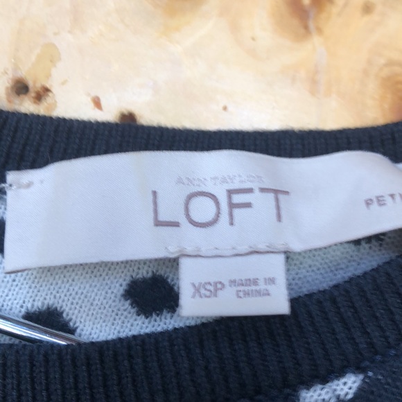 Ann Taylor Zip Back Polka Dot Pullover Sweater EUC - Picture 6 of 6